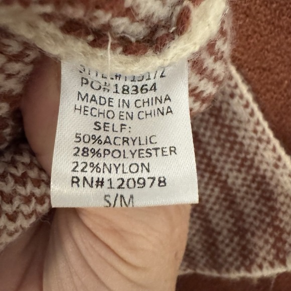 entro Women's Cozy Knit Striped Poncho Sweater Striped Boxy Oversized S/M - Picture 8 of 9